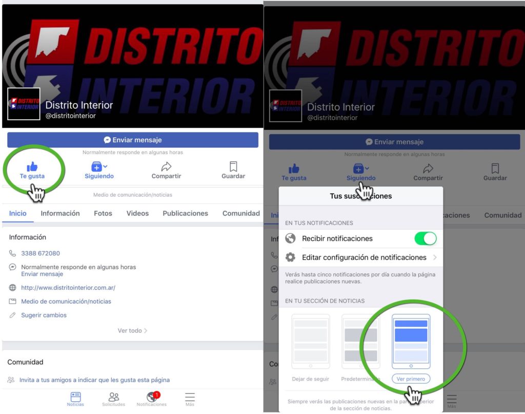 Distrito Interior en Facebook